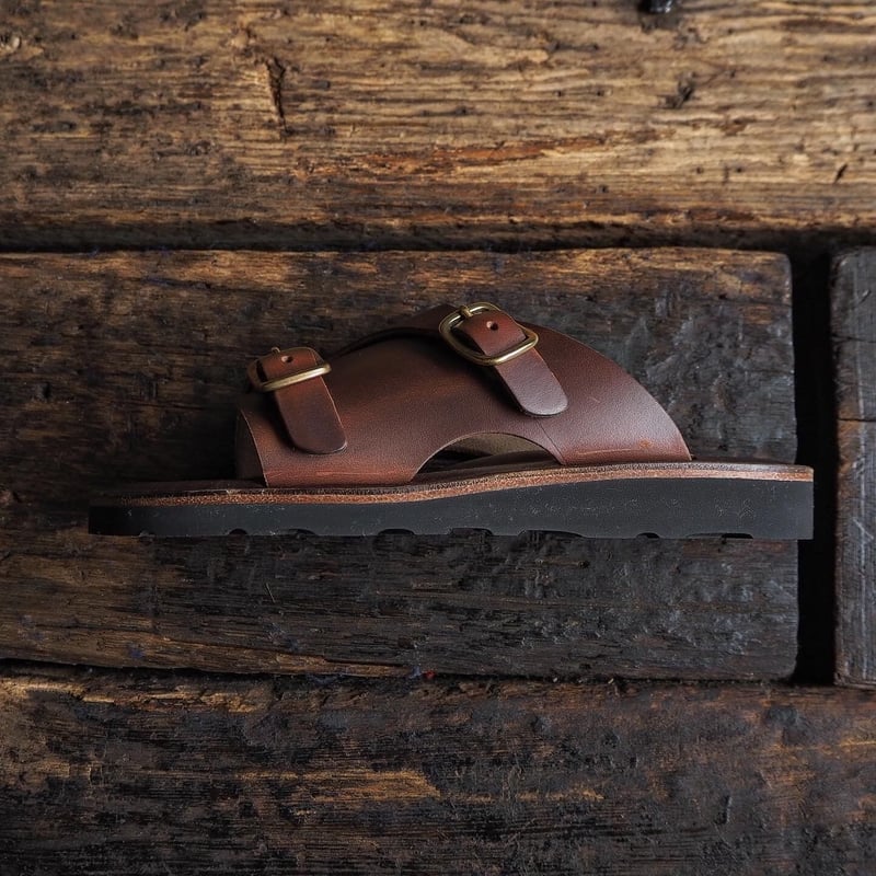 新品 MARKA マーカ ミリタリー レザー サンダル 27 markaware LIGHT MARKER /DOUBLE MONK STRAP SANDAL (TIMBER