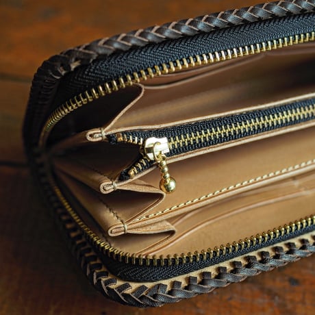 DEER HORN SMITH'S / CS-FULLZIP WALLET "BLACK x BROWNｘTAN"