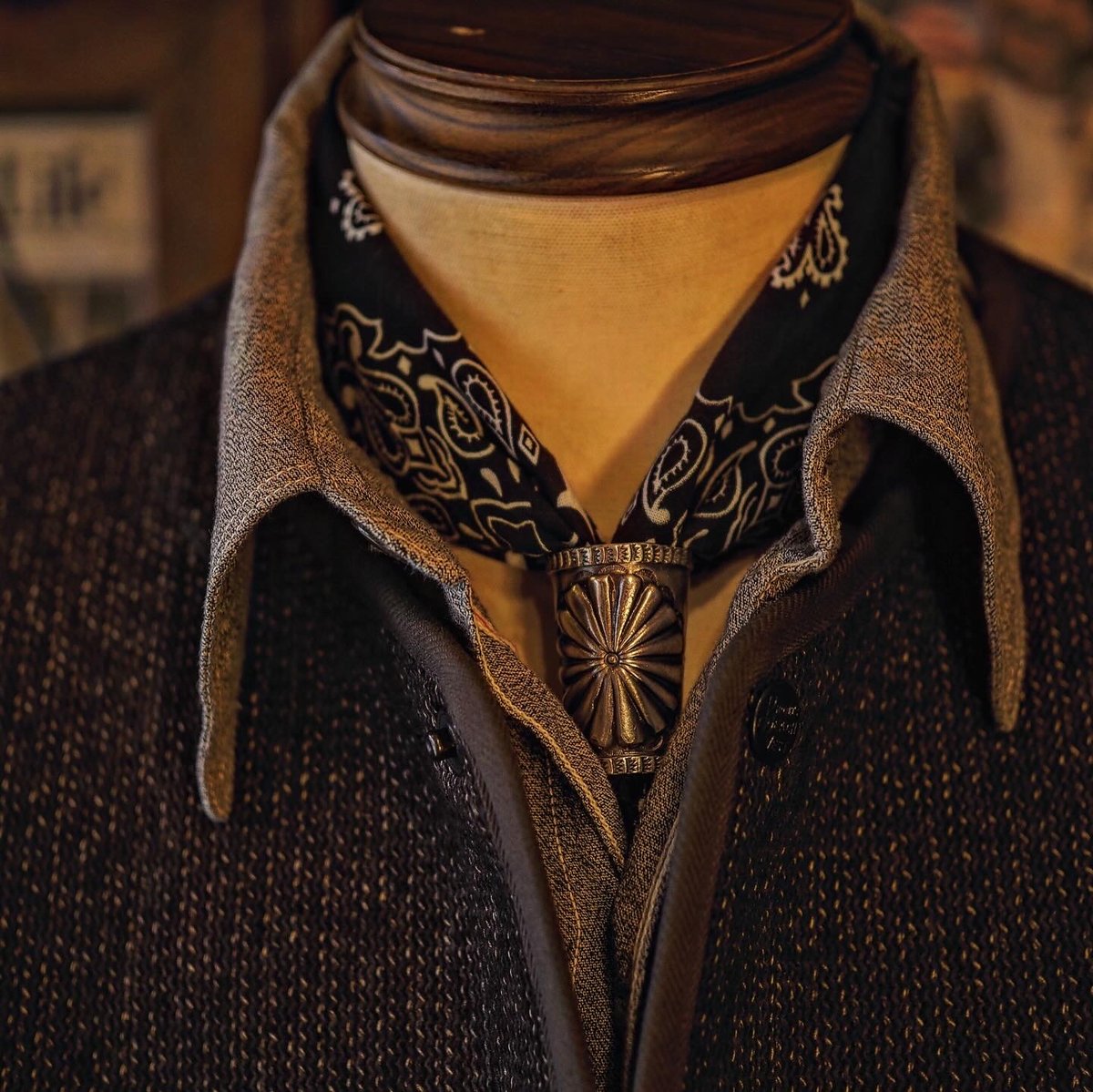 アンティークバングル・リング・バンダナスライダー BS ISM 小物 バンダナスライダー ブラス＆シルバー