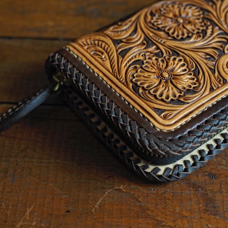 DEER HORN SMITH'S / CS-FULLZIP WALLET "BLACK x BROWNｘTAN"