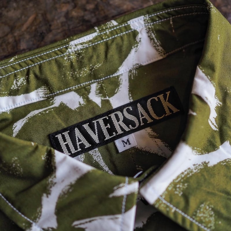 HAVERSACK／FLOWER PRINT TYPEWRITER SHIRT -GREEN-
