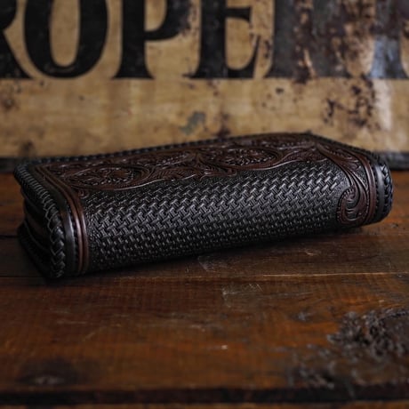 DEER HORN SMITH'S / SP-FULLZIP WALLET "BLACK x BROWN"