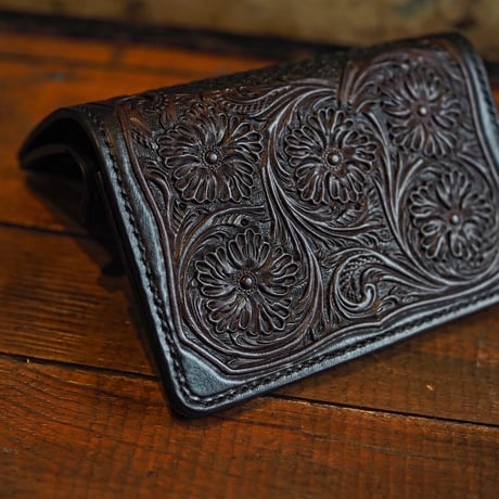 DEER HORN SMITHS Leather／SP CRAFT WALLET-MIDDLE WALLET "BLACK × BROWN"