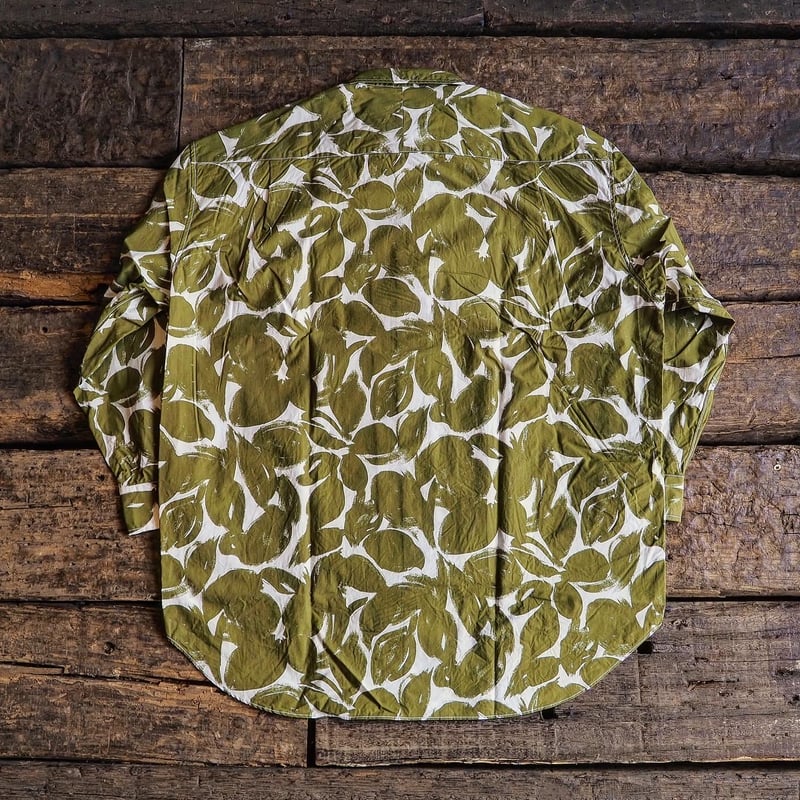 希少品・美品　HAVERSACK Flowerprint chinashirt HAVERSACK／FLOWER PRINT TYPEWRITER SHIRT -GREEN-