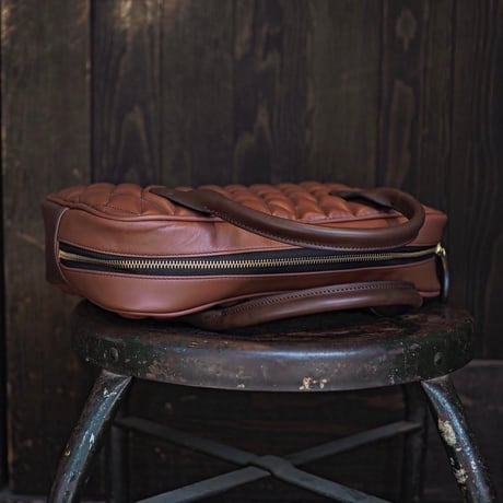 DEER HORN SMITH'S ／ DIAMOND STITCH LEATHER BAG -Mini-  "Brown"