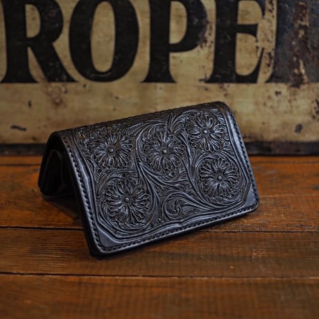 DEER HORN SMITHS Leather／SP CRAFT WALLET-MIDDLE WALLET "BLACK"