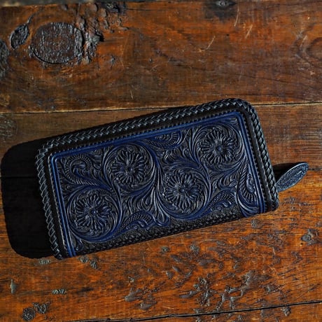 DEER HORN SMITH'S / CS-FULLZIP WALLET "BLACK x NAVY"