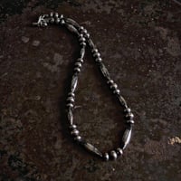 DUCK TAIL / Silver Beads Necklace-50cm- "SP-Type"