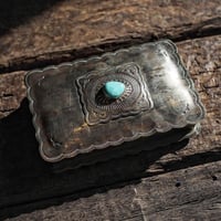 J.Alexander / STAMPED RECTANGULAR CONCHO BOX W-TURQUOISE