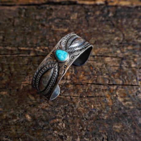 MS ring / Stamp Work Bangle "Turquoise Cuff"