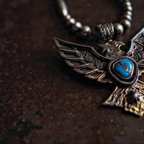 DEER HORN SMITH'S × DUCKTAIL ／ Thunderbird Necklace Set -Morenci Turquoise-