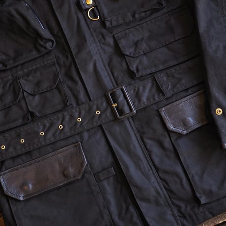 BiburyCourt／WAXED COTTON FIELD JACKET -Black-