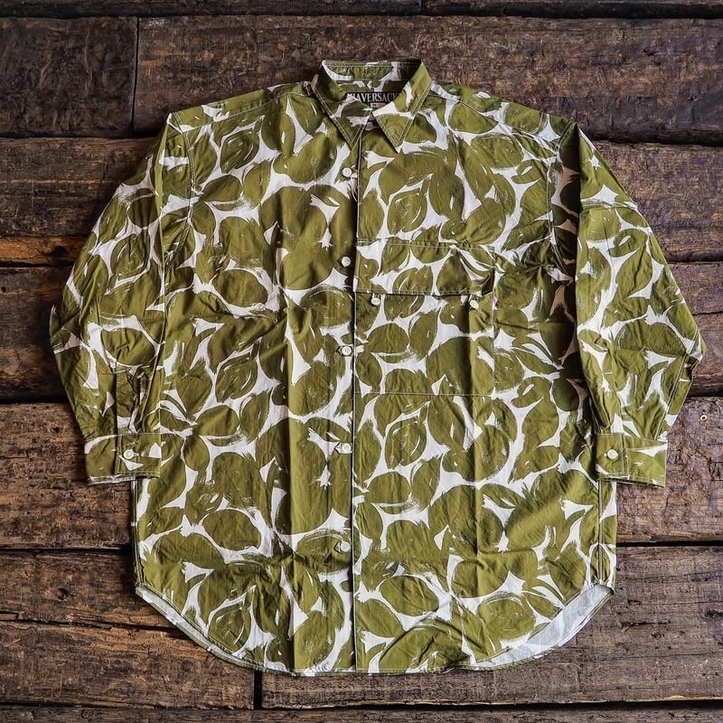 HAVERSACK／FLOWER PRINT TYPEWRITER SHIRT -GREEN-