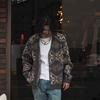 PENDLETON / 7G SHAGGY KNIT CARDIGAN "Chacoal"