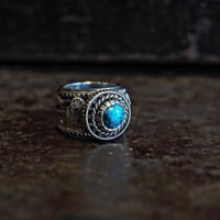 DUCKTAIL ／ Eagle & Feather Ring -Morenci Turquois-