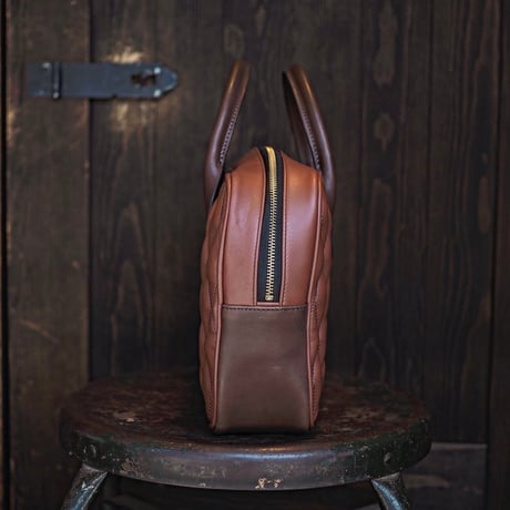 DEER HORN SMITH'S ／ DIAMOND STITCH LEATHER BAG -Mini-  "Brown"