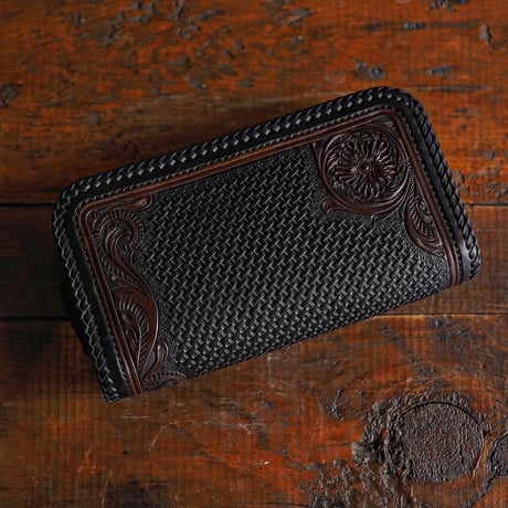 DEER HORN SMITH'S / SP-FULLZIP WALLET "BLACK x BROWN"