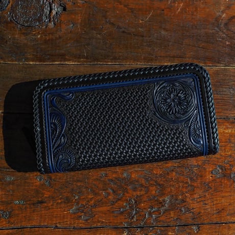 DEER HORN SMITH'S / CS-FULLZIP WALLET "BLACK x NAVY"