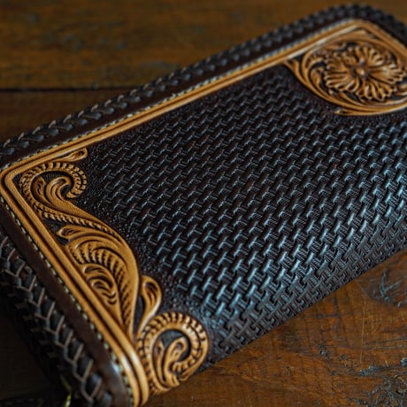 DEER HORN SMITH'S / CS-FULLZIP WALLET "BLACK x BROWNｘTAN"