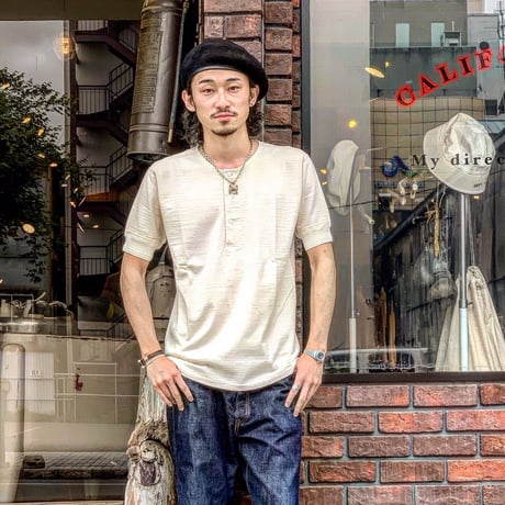 STEVENSON OVERALL CO. / Loop Wheel Short Sleeve Henley