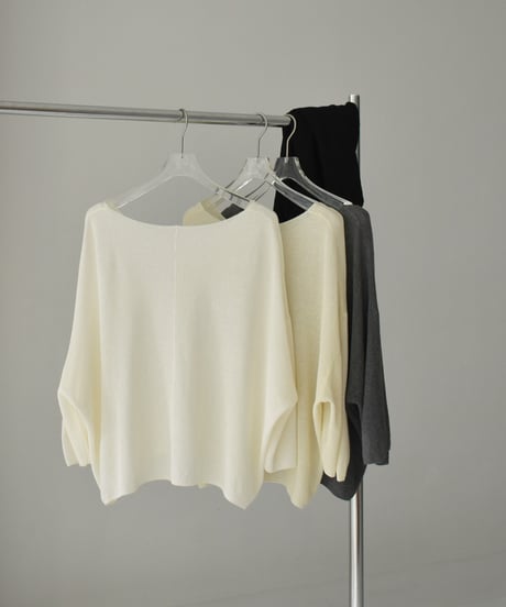 knit-02326　リネン混ハーフスリーブ メッシュニット　オフホワイト　エクリュ　グレー　ブラック