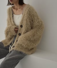 knit-07001 　シャギー ボリューム ニット カーディガン