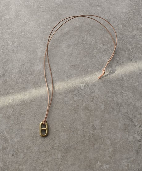 mb-necklace2-02062　日本製　stud link 真鍮パーツ　本革レザーネックレス　☆WA04