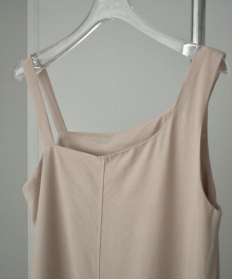 onepiece-02084 アシンメトリー デザイン サロペット ベージュ