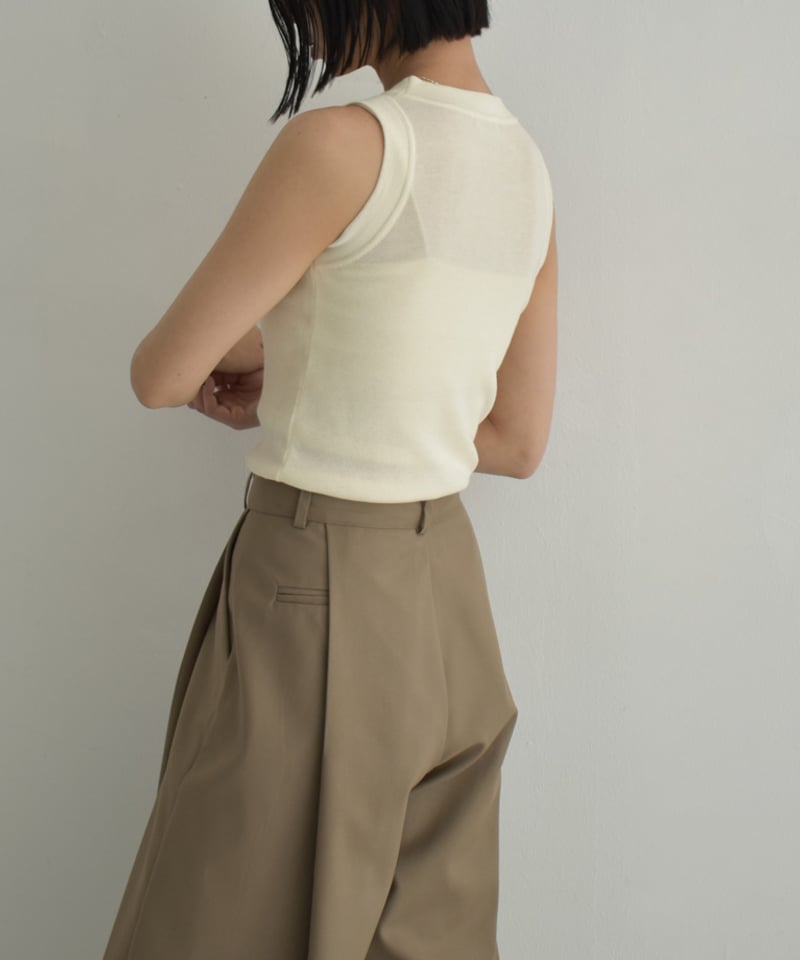 nh-knit-02325 ニット タンクトップ エクリュ グレー ブラック | L a v