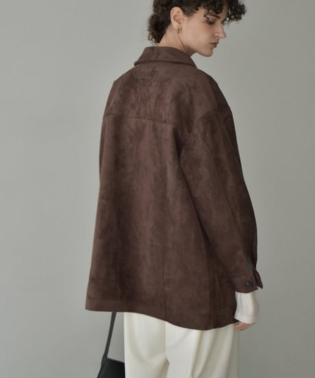 jacket-02024　フェイクスエード ミディアウター　キャメル　ブラウン