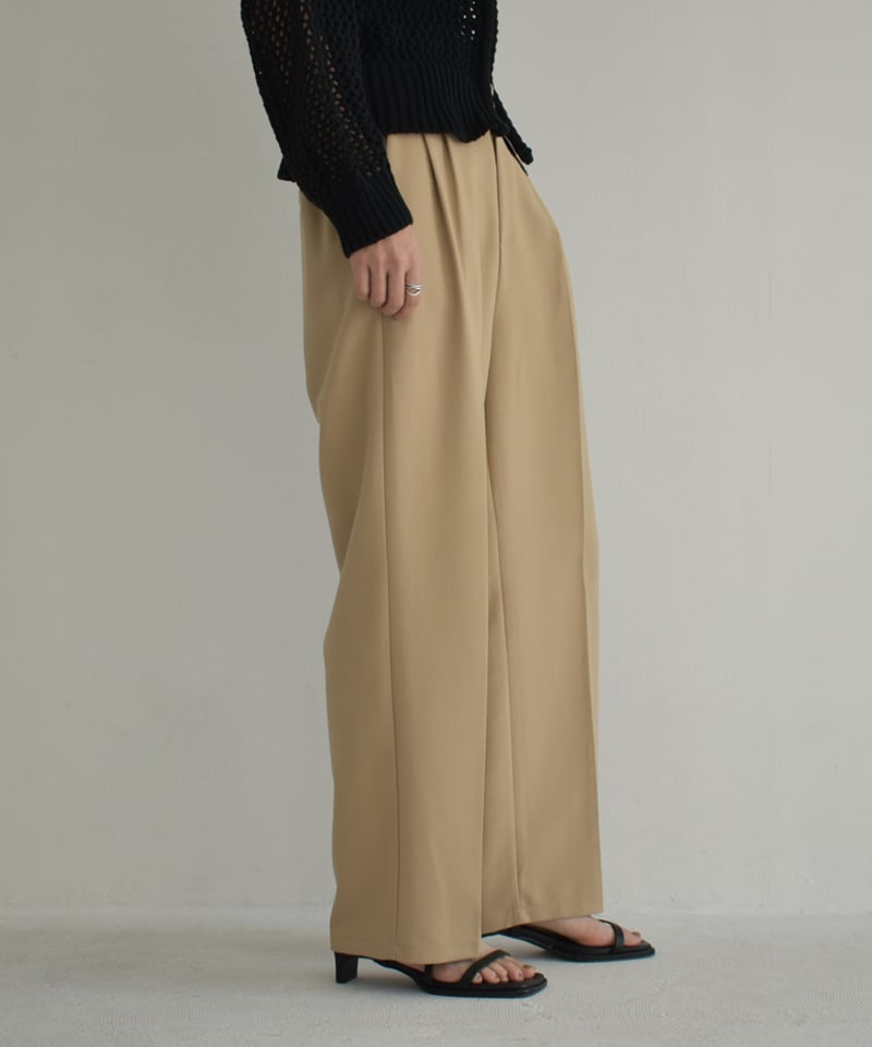 bottoms-07015 タックストレートパンツ エクリュ ベージュ | L a v i s