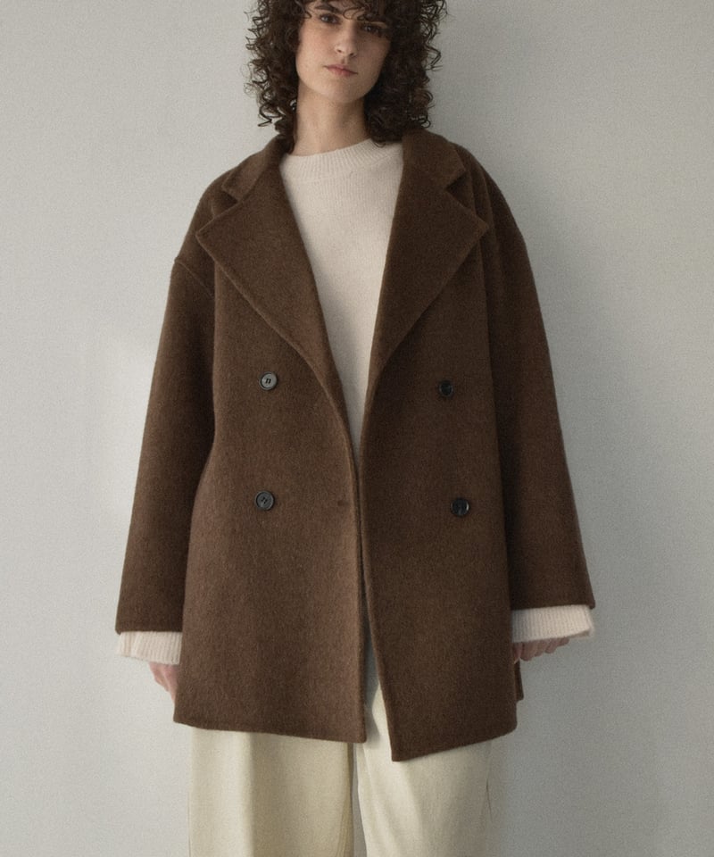 完売品 NIMES ウール リバーコート ブラウン 新品未使用 タグ付き 完売品 NIMES ウール リバーコート ブラウン 新品未使用 タグ付き 完売