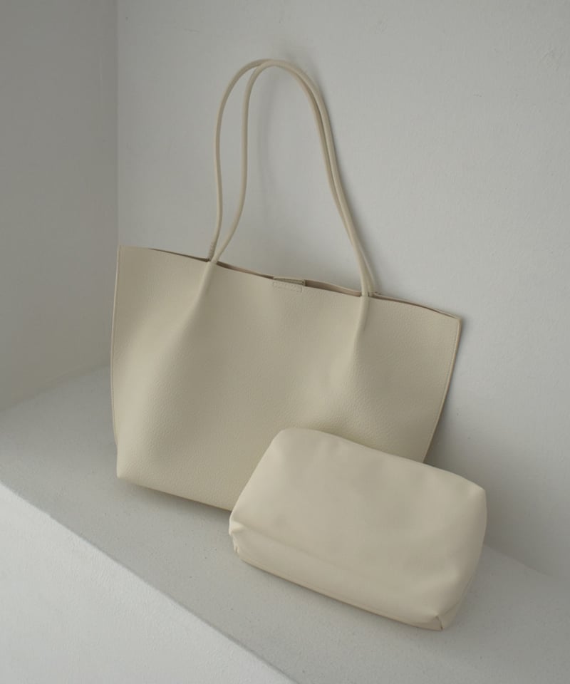 bag2-02652 トート バッグ ポーチ付き エクリュ モカ ブラック | L a v
