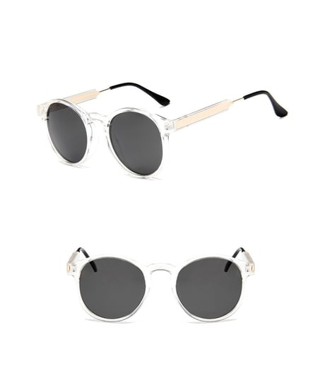 sunglasses-02036　UV400　クリアフレームサングラス　ダークブラウン　ブラウン　ブラック