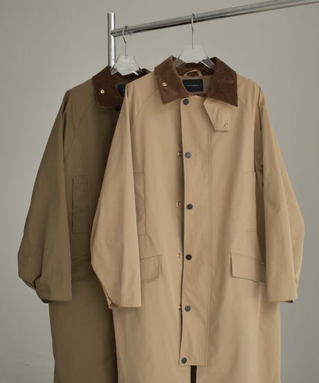coat-13001 　撥水　ステンカラーコート　ベージュ　カーキ