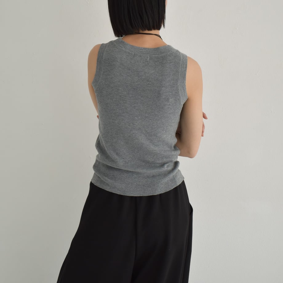 nh-knit-02325 ニット タンクトップ エクリュ グレー ブラック | L a v