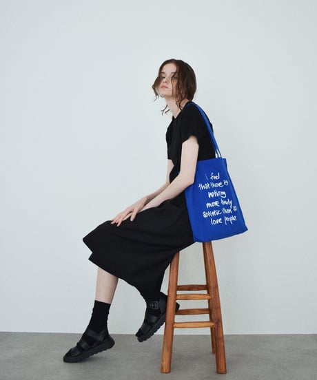 mb-bag2-02678　テキストロゴ カラー トートバッグ　レッド　ブルー