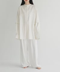 【STUDIO ENUL】 2way band collar shirt　100002