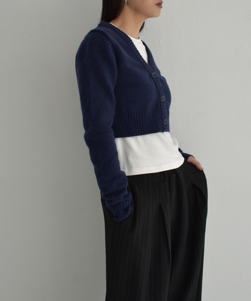 knit-02281 ショート カーディガン グレー ネイビー ブラック knit-02281 ショート カーディガン グレー ネイビー ブラック