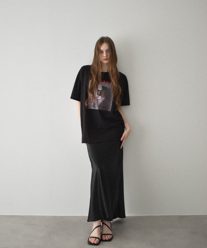 bottoms-02287 サテン フレア スカート ブラウン グレー ブラック | L