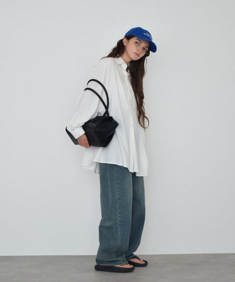 Mサイズのみ7月下旬入荷分　予約販売　bottoms-02297U　ルーズ デニムパンツ　ウォッシュブルー