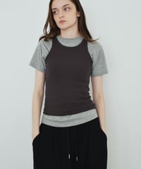 nh-tops-02473　リブタンクトップ　ホワイト　モカ　チャコール　ブラック