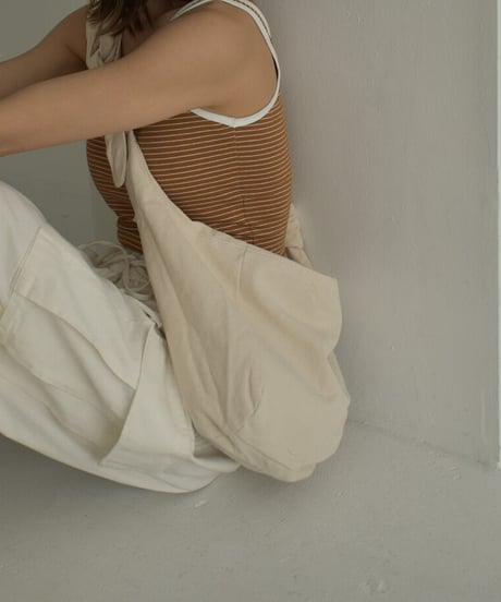 nh-bag2-02626　キャンバスショルダーバッグ　エクリュ　ブラック