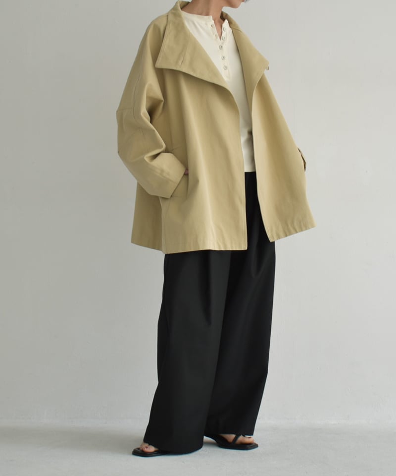 LavishGate ワイドスリーブスタンドカラーミディコート coat-02056 ワイドスリーブ スタンドカラー ミディコート