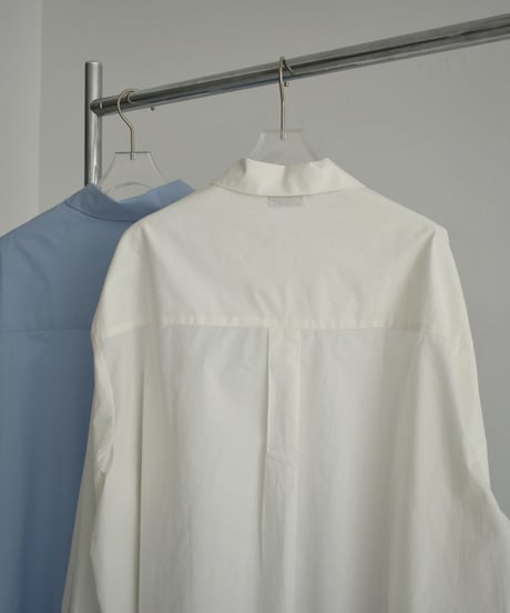 tops-02461　オーバーサイズ シャツ　ホワイト　ブルー