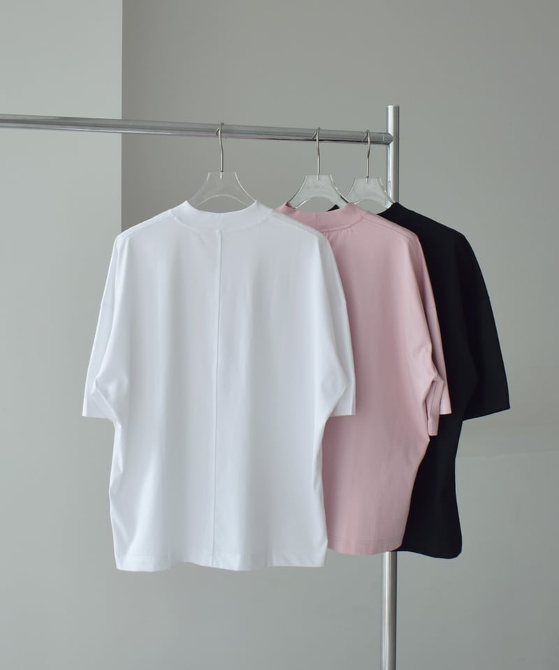 nh-tops-02604 ハーフスリーブ ボックス Tシャツ ホワイト ピンク