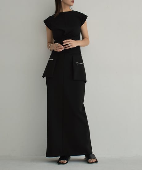 nh-tops-02500　ツイストデザインTシャツ　ホワイト　グレー　ブラック