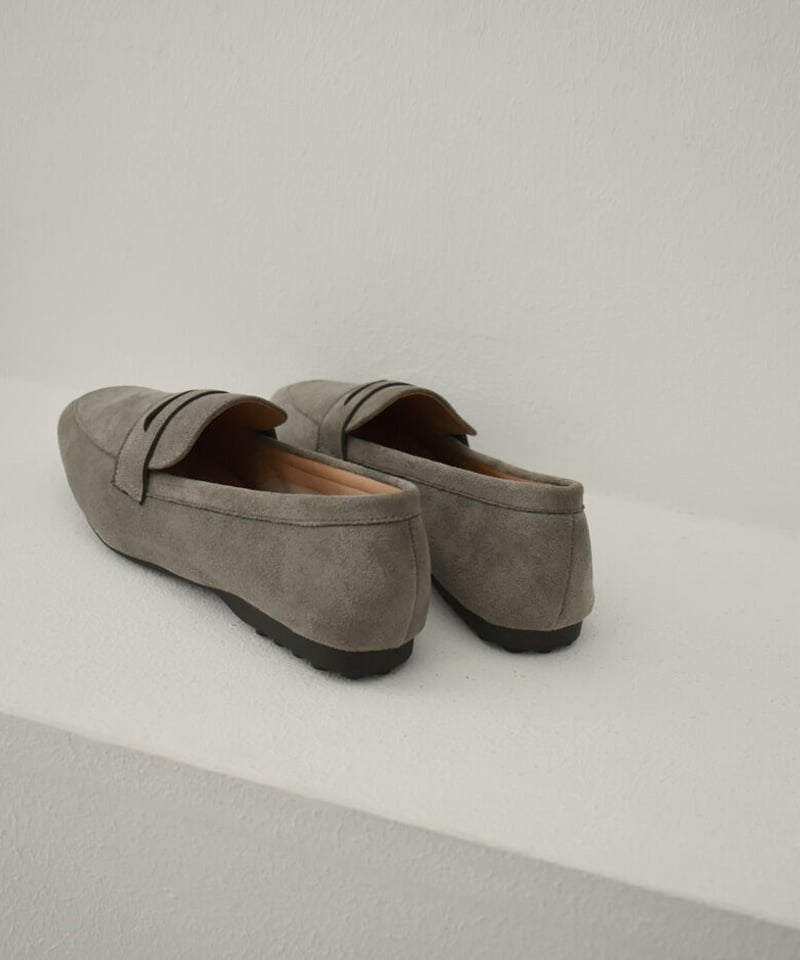 shoes-02145 クッション仕様 スエードローファー グレージュ