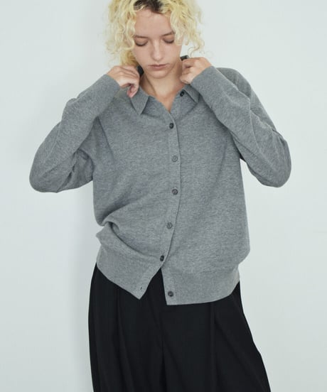 nh-knit-02398　コットン シャツニット　ネイビー　グレー