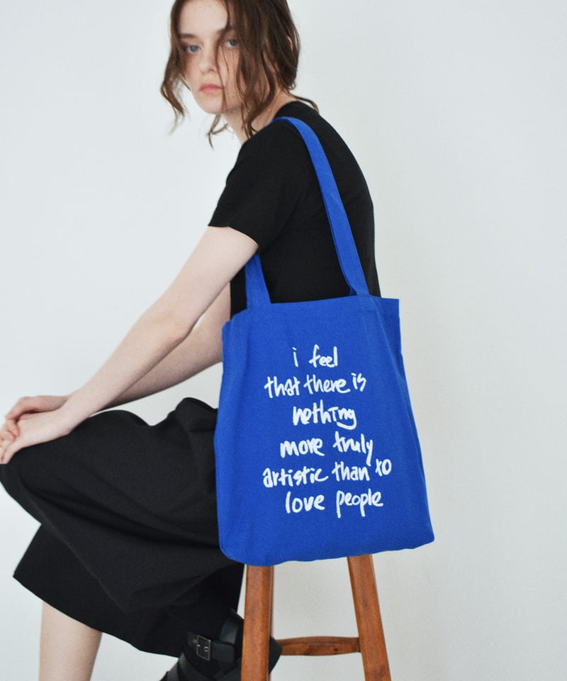 mb-bag2-02678U テキストロゴ カラー トートバッグ レッド ブルー | L